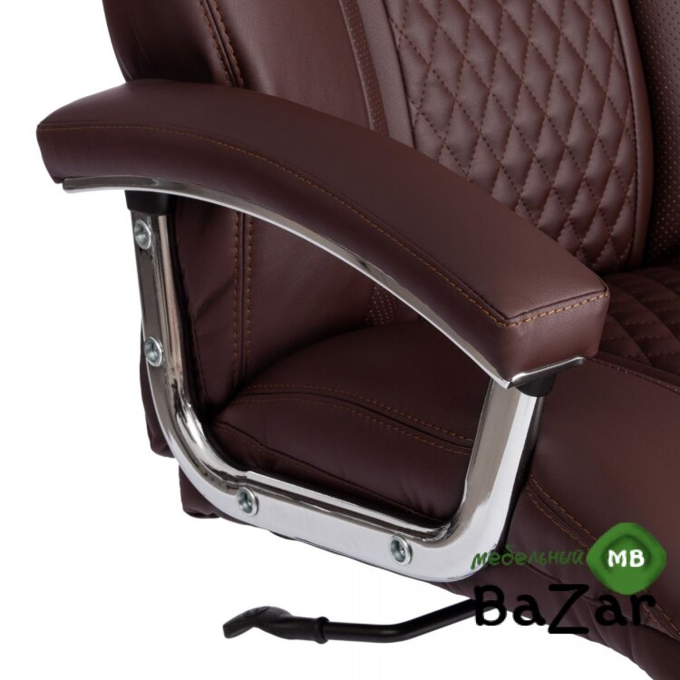 Кресло Trust (max) кож/зам коричневый стеганный