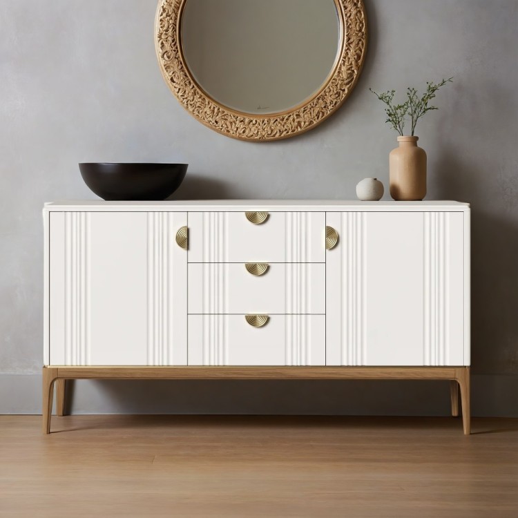 Комод широкий 3 ящика + 2 распашн. фасада BR403W White