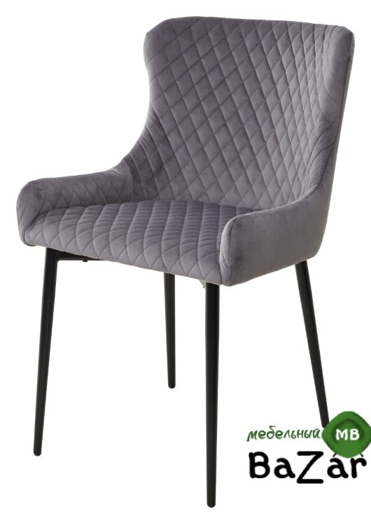 Стул САЛЬЕРИ, цвет темно-серый #C07, велюр / черный каркас