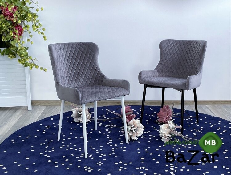 Стул САЛЬЕРИ, цвет темно-серый #C07, велюр / черный каркас