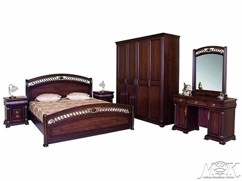 Кровать Нотти 9901 MK-1711-DN двуспальная 180х200 см Темный орех