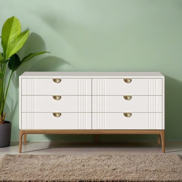 Комод 6 ящиков BR406W White