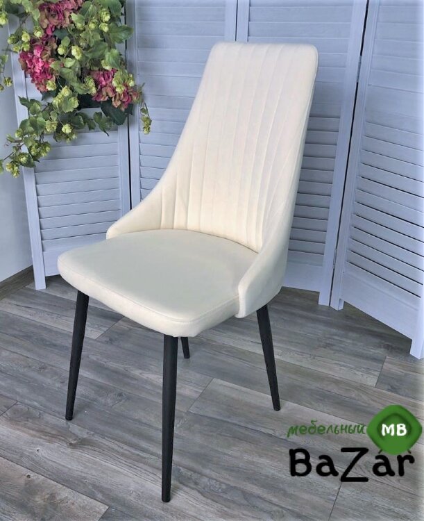 Стул Руссо Premier 01 Сливочный, велюр / черный каркас Стул Руссо Premier 01 Сливочный, велюр / черный каркас