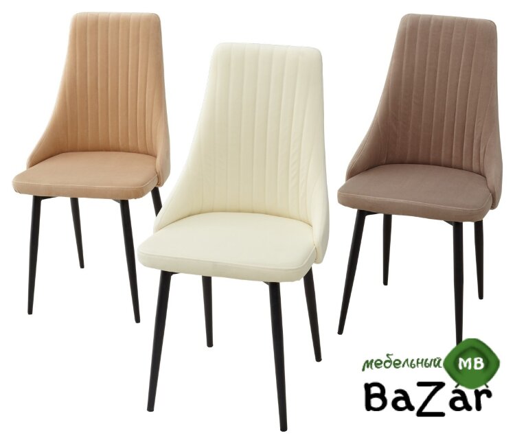 Стул Руссо Premier 01 Сливочный, велюр / черный каркас Стул Руссо Premier 01 Сливочный, велюр / черный каркас