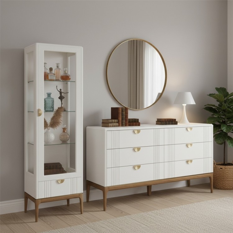 Витрина правая с зеркалом R BR601R/W White