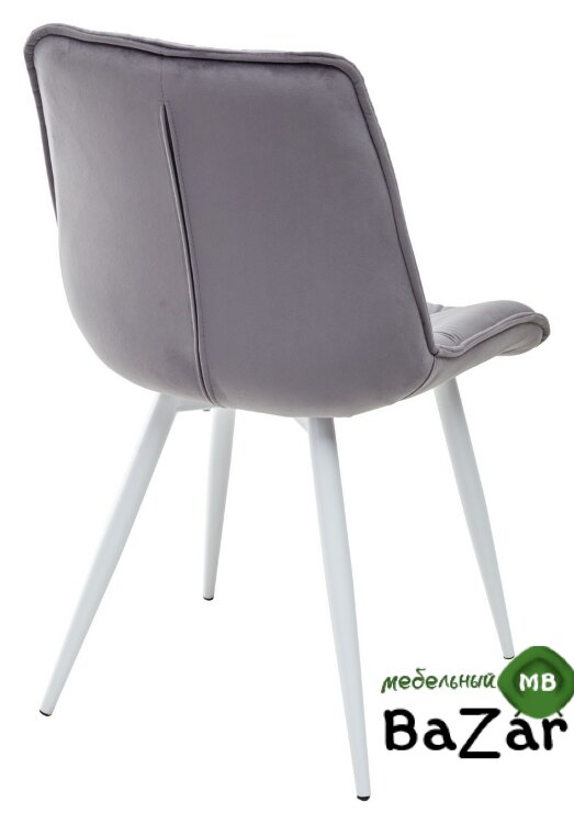 Стул MONACO UF910-05 DARK GREY, велюр/белый каркас