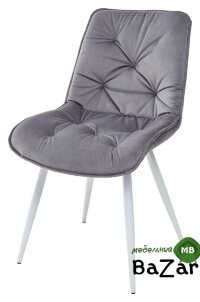 Стул MONACO UF910-05 DARK GREY, велюр/белый каркас Стул MONACO UF910-05 DARK GREY, велюр/белый каркас