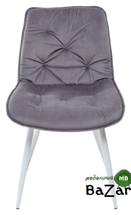 Стул MONACO UF910-05 DARK GREY, велюр/белый каркас