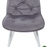 Стул MONACO UF910-05 DARK GREY, велюр/белый каркас