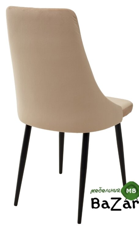 Стул Руссо Premier 04 Бежевый, велюр / черный каркас Стул Руссо Premier 04 Бежевый, велюр / черный каркас