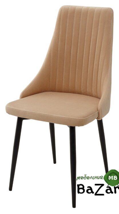 Стул Руссо Premier 04 Бежевый, велюр / черный каркас Стул Руссо Premier 04 Бежевый, велюр / черный каркас