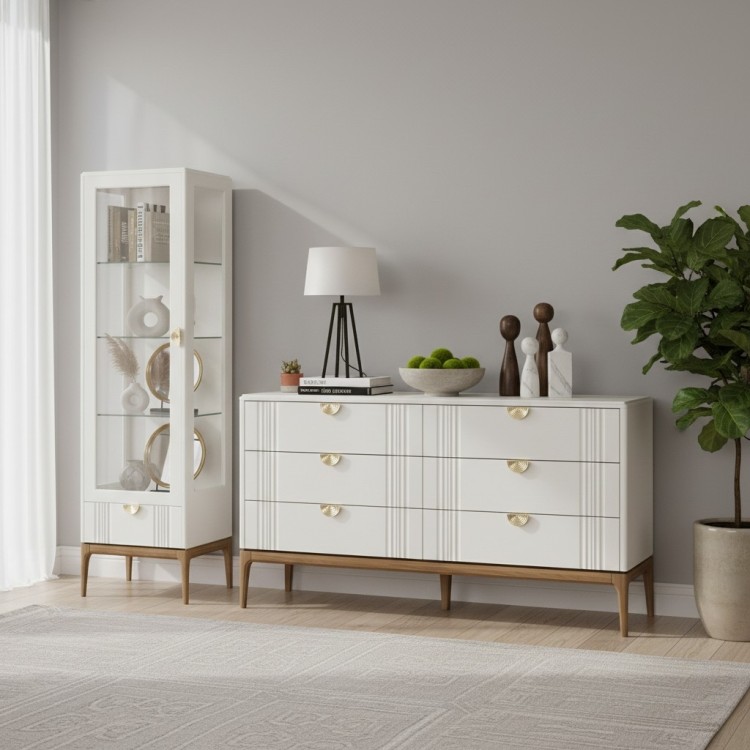 Витрина левая с зеркалом L BR601L/W White