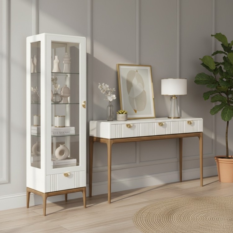 Витрина левая с зеркалом L BR601L/W White