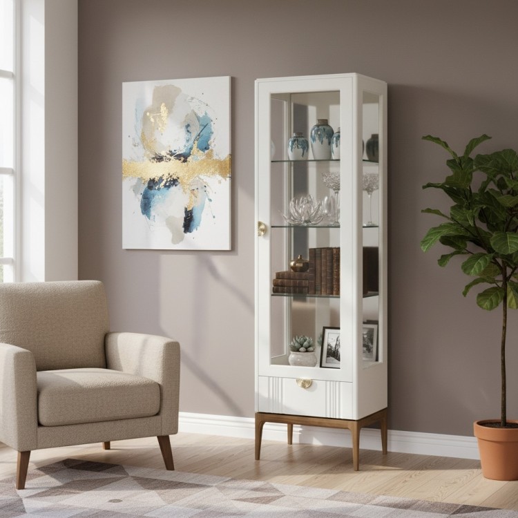 Витрина левая с зеркалом L BR601L/W White