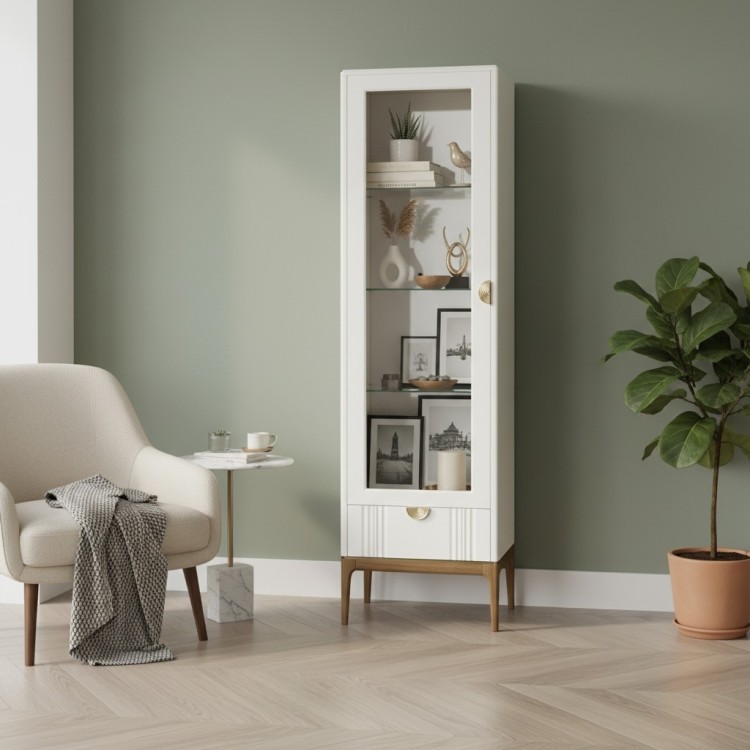 Витрина левая с зеркалом L BR601L/W White