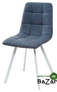 Стул CHILLI SQUARE RU-03 синяя сталь, PU/ белый каркас Стул CHILLI SQUARE RU-03 синяя сталь, PU/ белый каркас