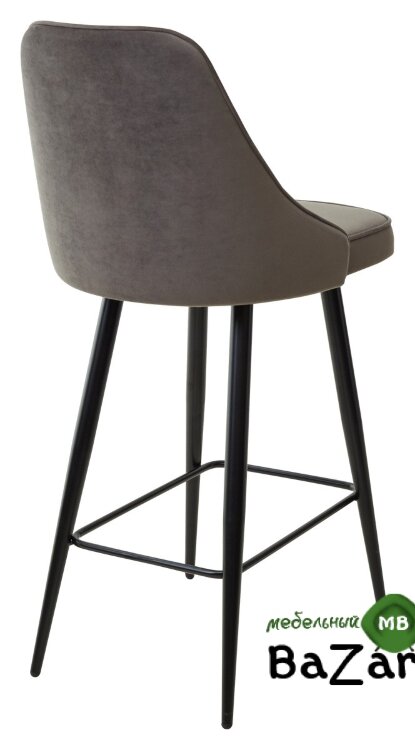 Полубарный стул NEPAL-PB ГРАФИТ #14, велюр/ черный каркас (H=68cm)