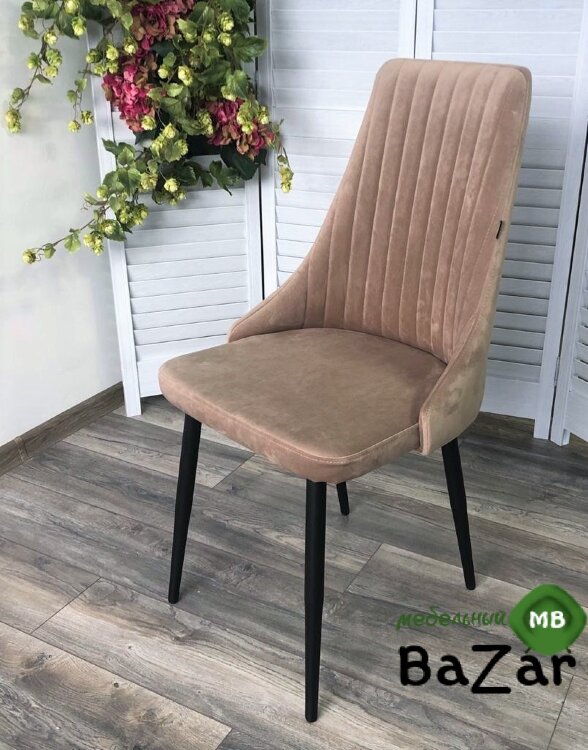 Стул Руссо Premier 08 Светло-коричневый, велюр / черный каркас Стул Руссо Premier 08 Светло-коричневый, велюр / черный каркас