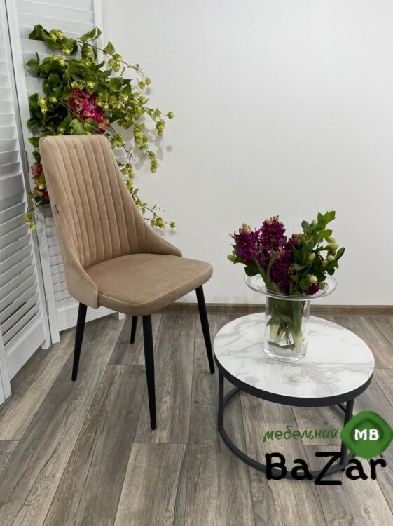 Стул Руссо Premier 08 Светло-коричневый, велюр / черный каркас Стул Руссо Premier 08 Светло-коричневый, велюр / черный каркас