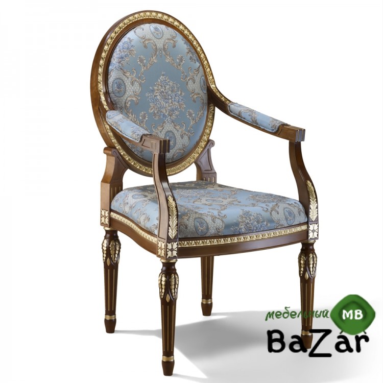 Кресло - цвет орех с золотом Zzibo арт. 65 Кресло - цвет орех с золотом Zzibo арт. 65