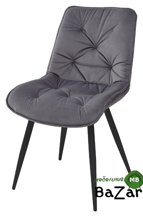 Стул MONACO UF910-05 DARK GREY, велюр/черный каркас