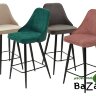 Полубарный стул NEPAL-PB ЗЕЛЕНЫЙ #19, велюр/ черный каркас (H=68cm)