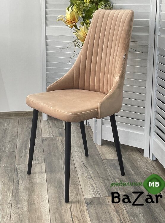 Стул Руссо Бежевый Catalana #C3, велюр / черный каркас Стул Руссо Бежевый Catalana #C3, велюр / черный каркас