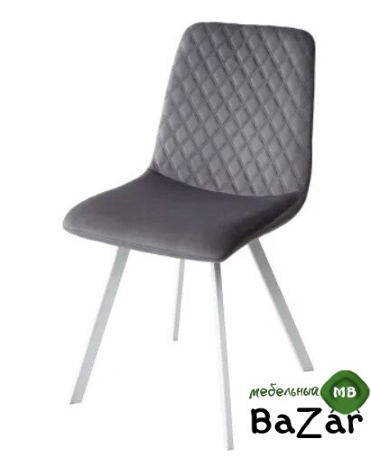 Стул DAIQUIRI BLUVEL-14 GREY / белый каркас, велюр