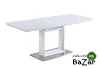 Стол обеденный ROBIN WHITE (Белый Лак со стеклом)