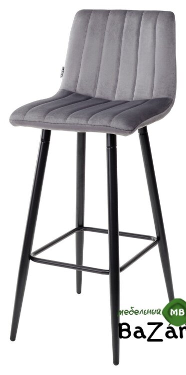 Барный стул DERRY G062-40 серый, велюр