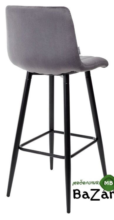 Барный стул DERRY G062-40 серый, велюр