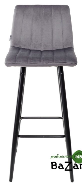 Барный стул DERRY G062-40 серый, велюр
