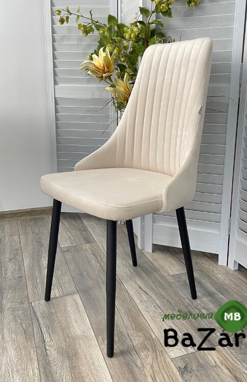 Стул Руссо Кремовый Catalana #C1, велюр / черный каркас Стул Руссо Кремовый Catalana #C1, велюр / черный каркас