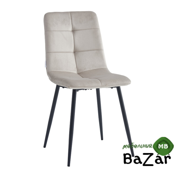 Стул DС208 серо-бежевый велюр