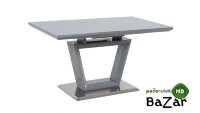 Стол ALEX S 120 матовый серый, стекло серое сатин