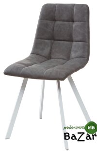 Стул CHILLI SQUARE RU-07 серая сталь, PU/ белый каркас Стул CHILLI SQUARE RU-07 серая сталь, PU/ белый каркас