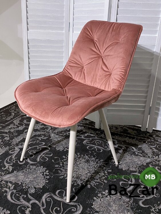 Стул MONACO UF910-08 PINK, велюр/капучино каркас