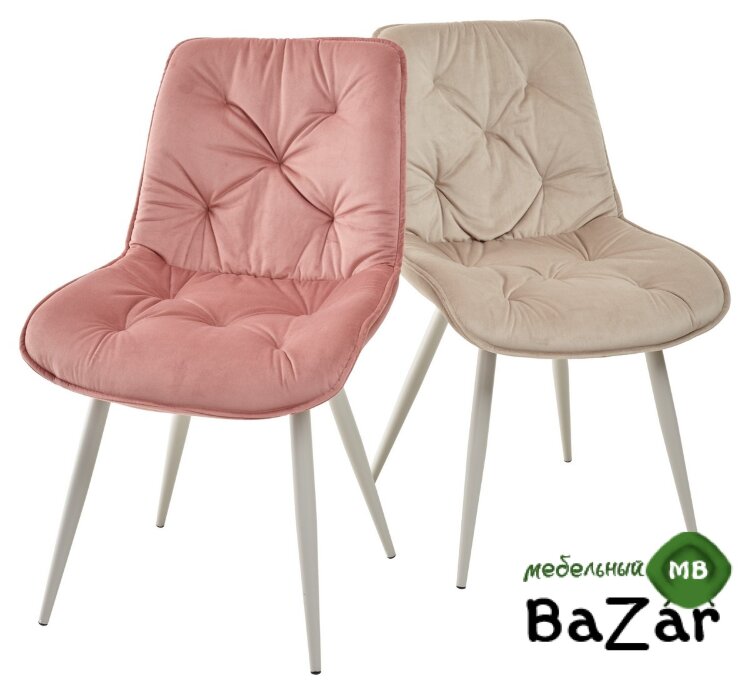 Стул MONACO UF910-08 PINK, велюр/капучино каркас