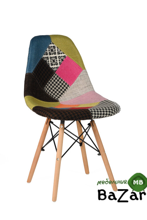 Стул Patchwork в стиле Eames розовый ткань