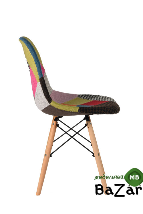 Стул Patchwork в стиле Eames розовый ткань