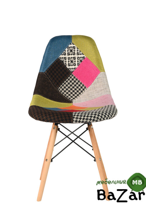 Стул Patchwork в стиле Eames розовый ткань