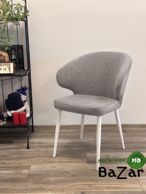 Стул ХИЛТОН, цвет B22 Серый, велюр / черный каркас Стул ХИЛТОН, цвет B22 Серый, велюр / черный каркас