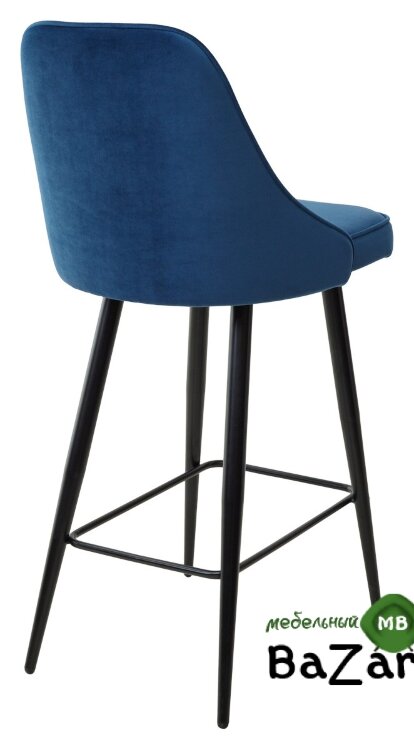 Полубарный стул NEPAL-PB СИНИЙ #29, велюр/ черный каркас (H=68cm)