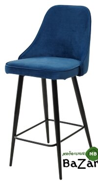 Полубарный стул NEPAL-PB СИНИЙ #29, велюр/ черный каркас (H=68cm)