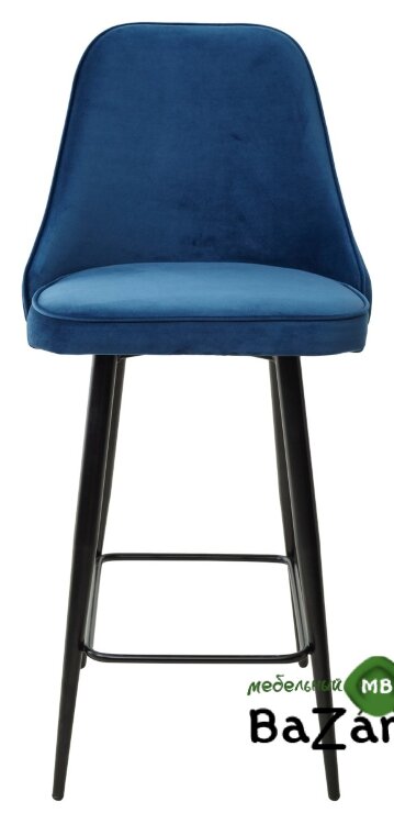 Полубарный стул NEPAL-PB СИНИЙ #29, велюр/ черный каркас (H=68cm)