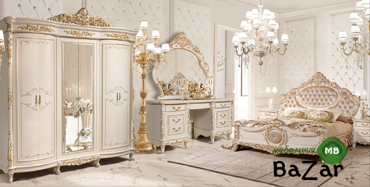 Набор мебели для спальни Версаль 6Дб-1,8M крем золото Набор мебели для спальни Версаль 6Дб-1,8M крем золото