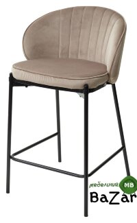 Полубарный стул WENDY BLUVEL-40 BEIGE (H=65), велюр