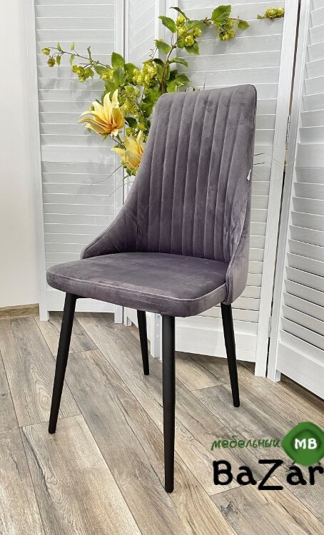 Стул Руссо Серый Catalana #C8, велюр / черный каркас