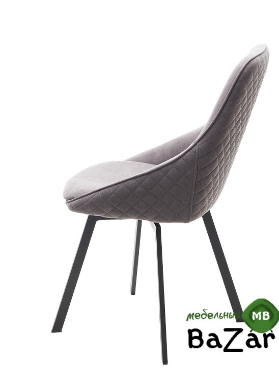 Стул CASA, 360 град. поворот. B28 Темно-серый, велюр / черный каркас Стул CASA, 360 град. поворот. B28 Темно-серый, велюр / черный каркас