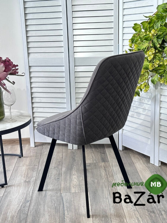 Стул CASA, 360 град. поворот. B28 Темно-серый, велюр / черный каркас Стул CASA, 360 град. поворот. B28 Темно-серый, велюр / черный каркас